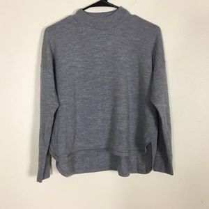Madewell Grey 100% Merino Wool Mock Neck Sweater